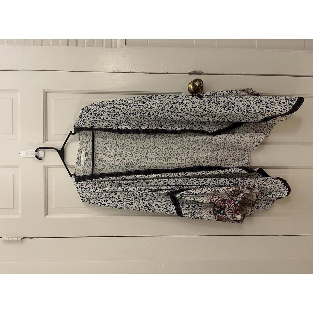 New Directions Women's Printed Open Front Cardigan S/M